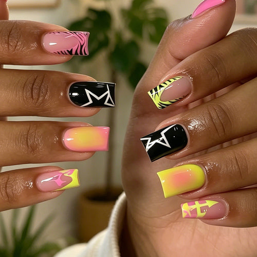 Colorful Abstract Nail Art Set Bowlift