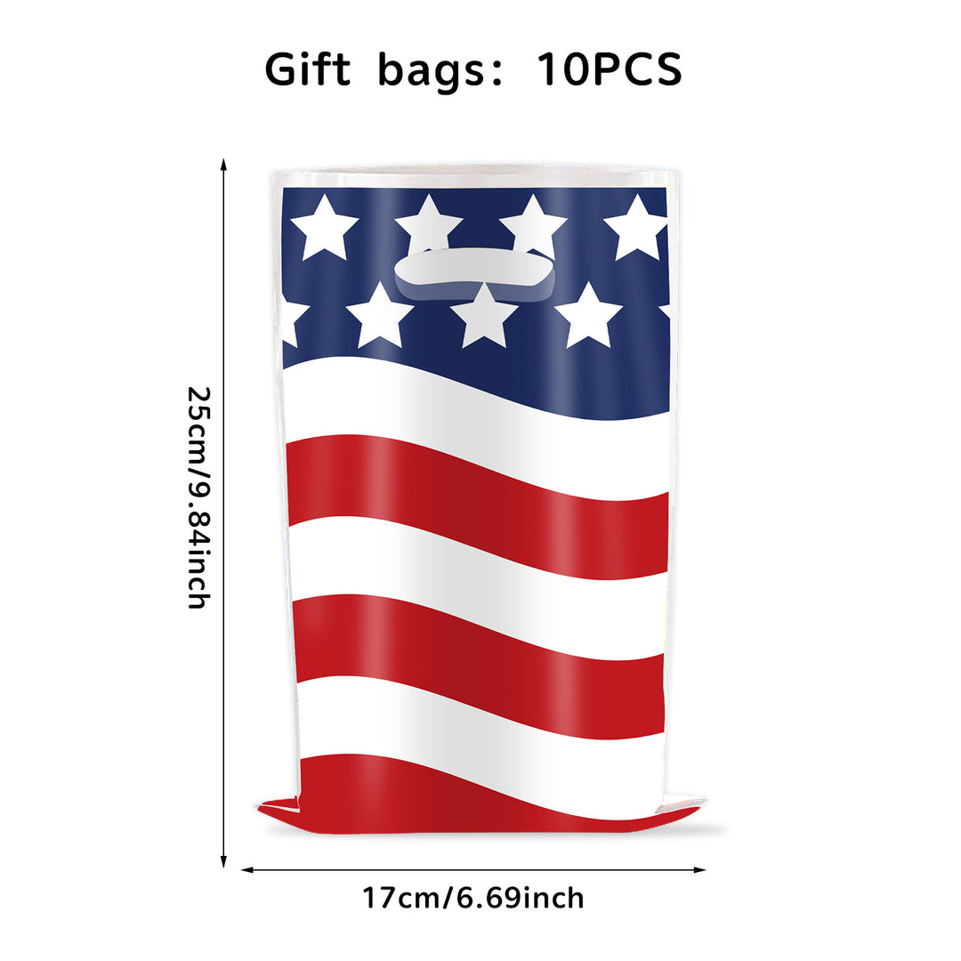 Unisex nan robust PVC gift bags with punched carrying handle and star stripe pattern Bowlift