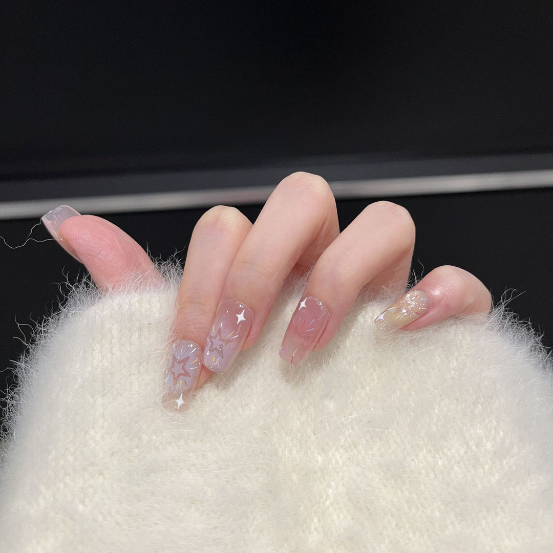 Starry Sky-Inspired Press-On Nail Art Set Bowlift