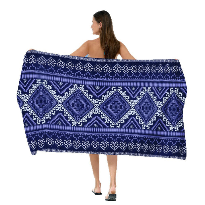 Beach blanket with exclusive geometric tribal design Bowlift