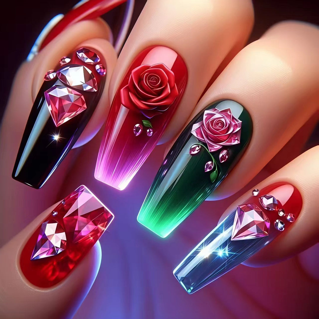 Floral Embellished Nail Art Bowlift