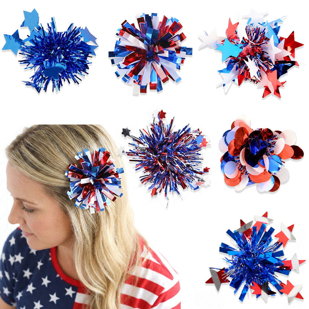 Unisex nan shiny metallic tinsel pompom with star pendants Bowlift