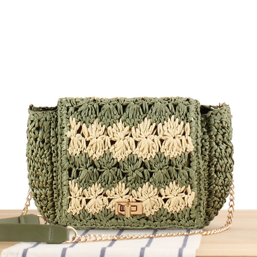 Handbag in Braided Flower Pattern Bowlift