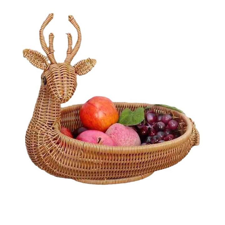 Decorative Animal Woven Basket Bowlift