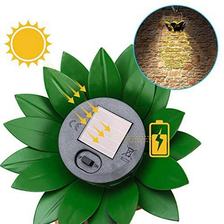 Spiral Hanging Solar LED Lantern With Lotus Canopy And Carrying Handle Bowlift
