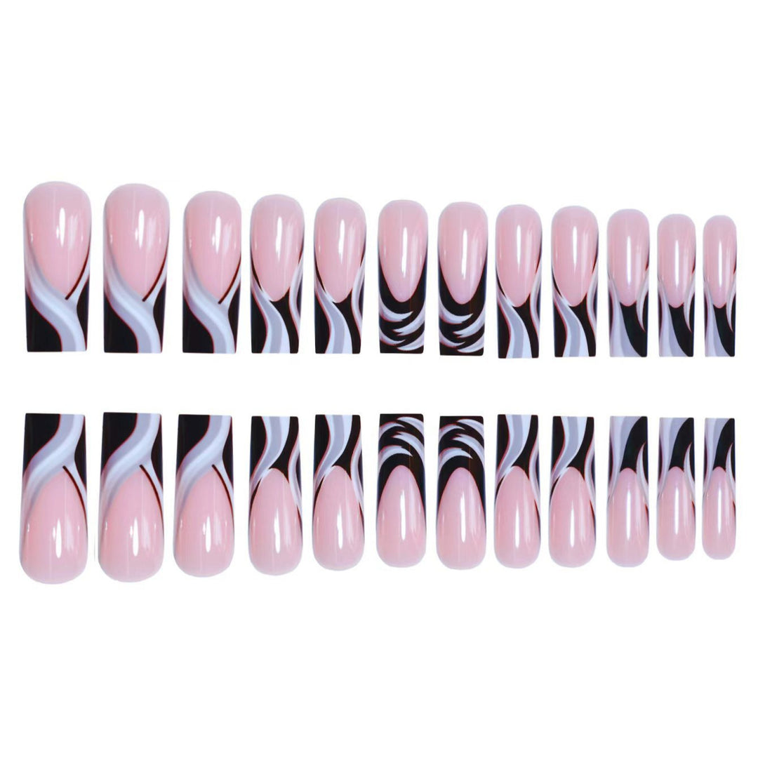 Artistic Marbled Acrylic Nail Enhancements Bowlift