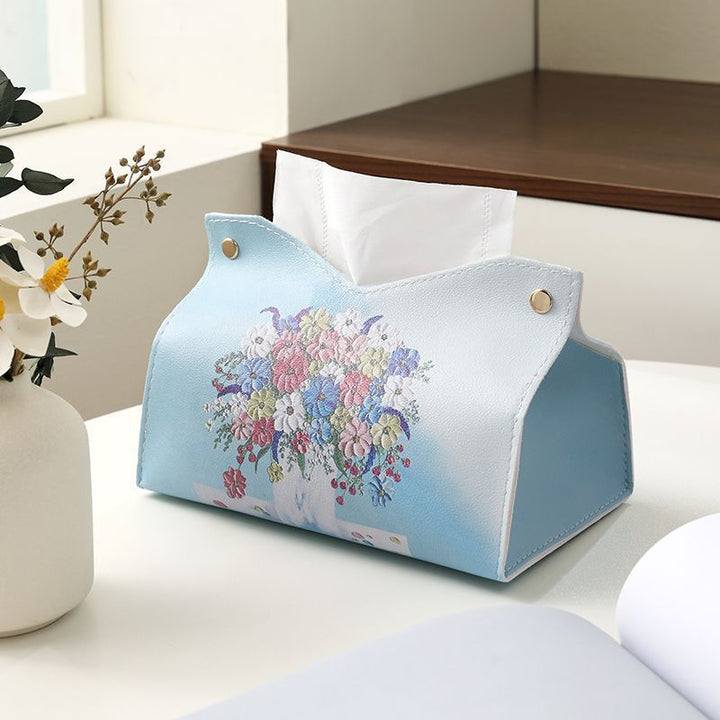 Decorative Floral Design Tissue Box Cover Bowlift