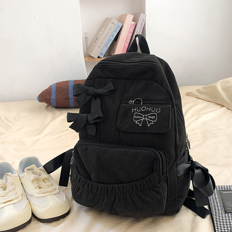 Stylish Corduroy Backpack