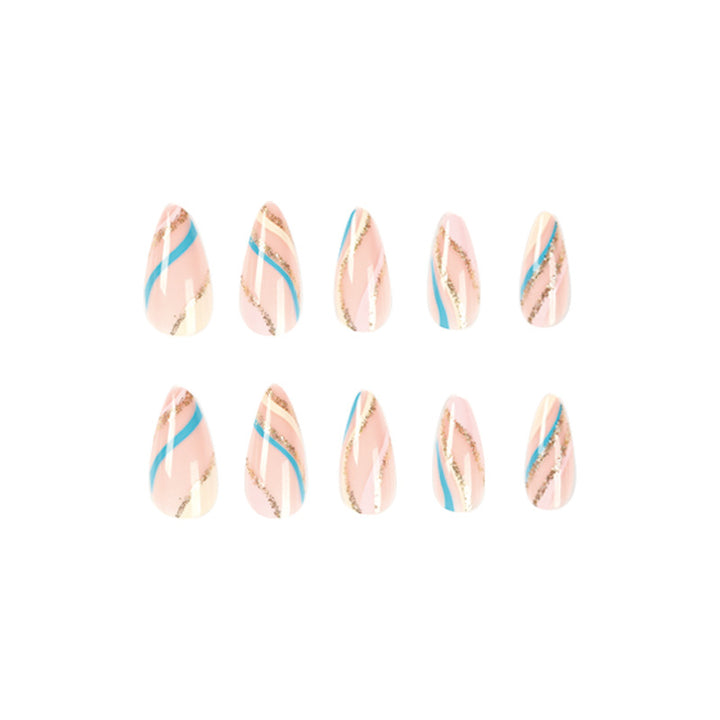 Artistic nail art with metallic accents and abstract designs Bowlift