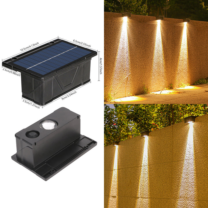 Outdoor Solar RGB Dual-Beam Wall Light With Integrated Photovoltaic Panel And Weather-Resistant Mounting Base Bowlift