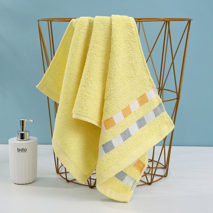 Terry Bath Towel With Luxurious Check Pattern Bowlift