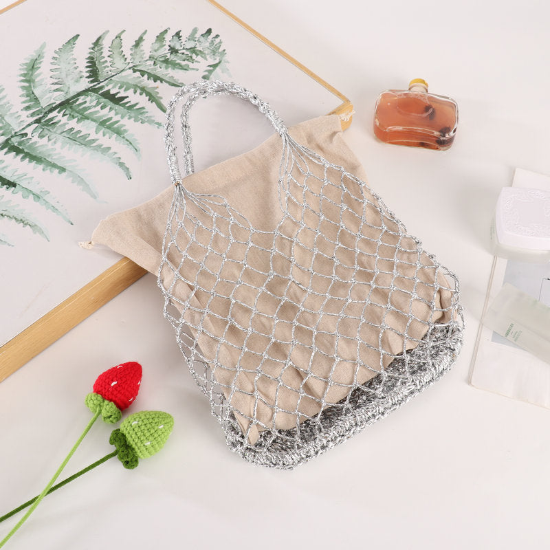 Multifunctional mesh tote bag with lining Bowlift
