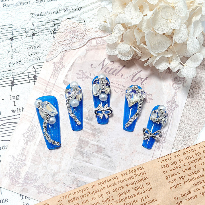Nail Art Set with Professional Glitter and Rhinestone Decorations Bowlift