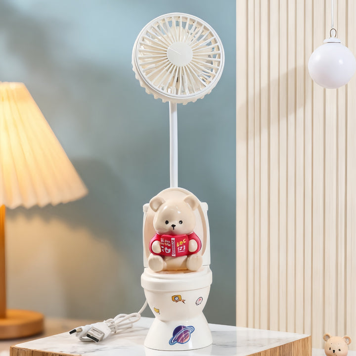Women's Portable Mini Fan with Creative Bear Design Bowlift