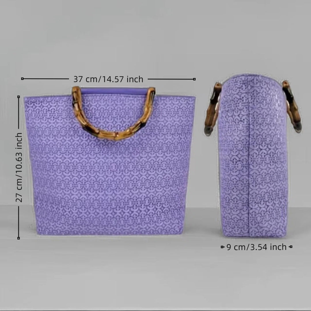 Elegant cotton bag with bamboo handles Bowlift
