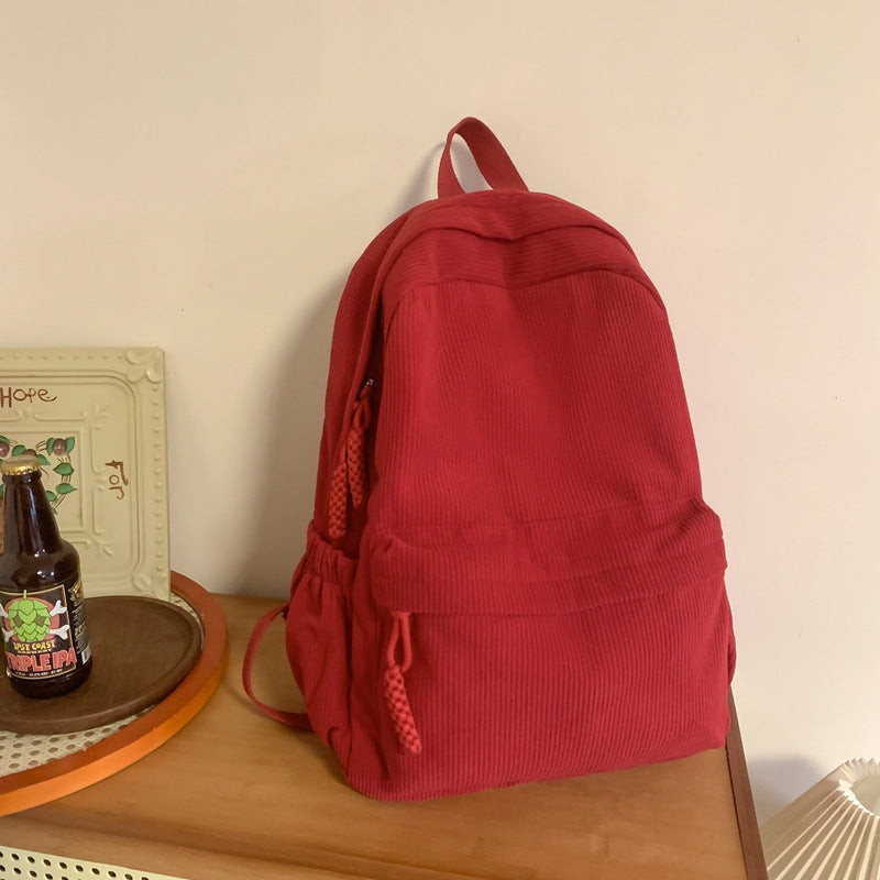 Textured Corduroy Backpack Bowlift