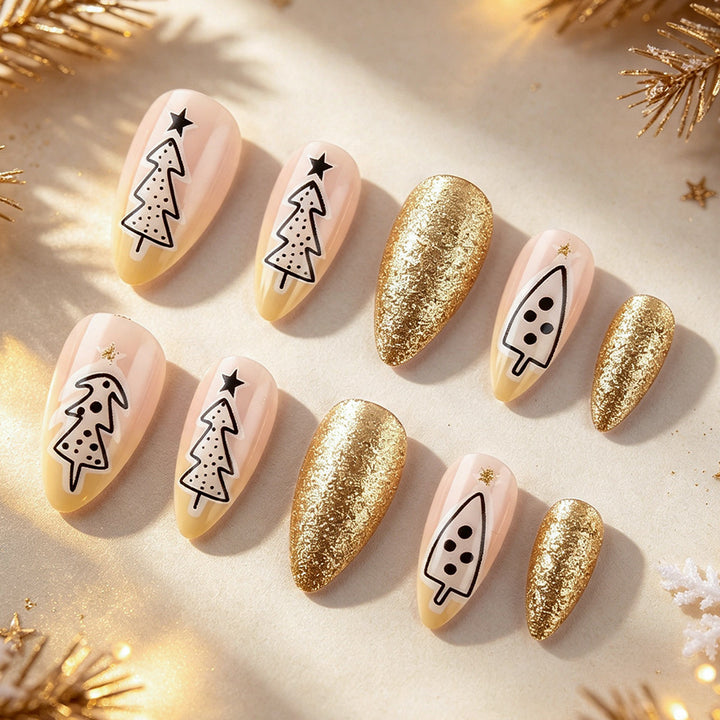 Festive Holiday-Themed Press-On Nails Bowlift