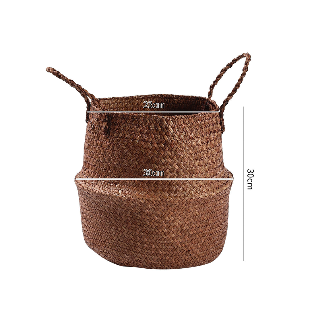 Handwoven Natural Fiber Storage Basket Bowlift