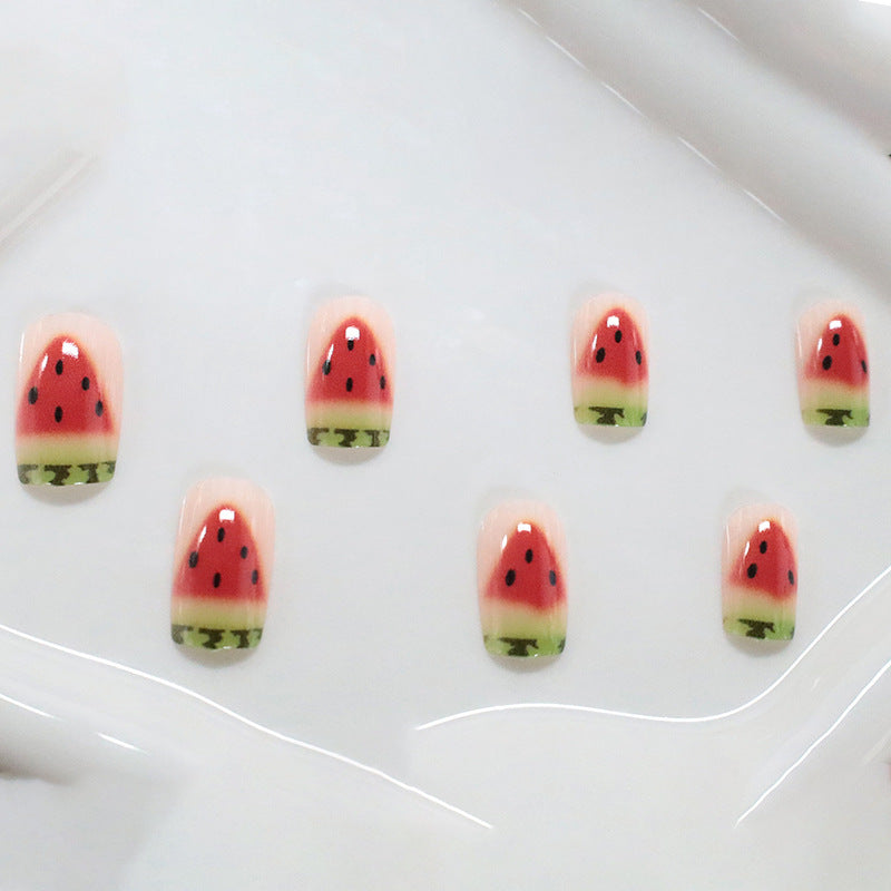 Watermelon-Themed Nail Art Bowlift