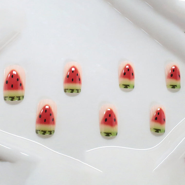 Watermelon-Themed Nail Art Bowlift