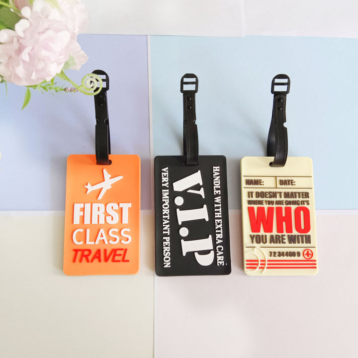 Unisex luggage tag made of durable silicone with airplane motif Bowlift