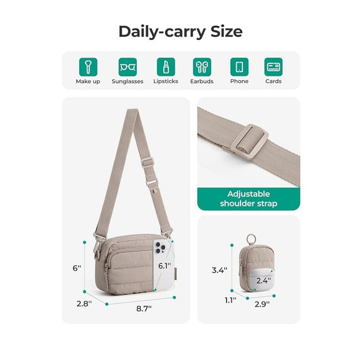Fashionable shoulder bag with multifunctional compartments Bowlift