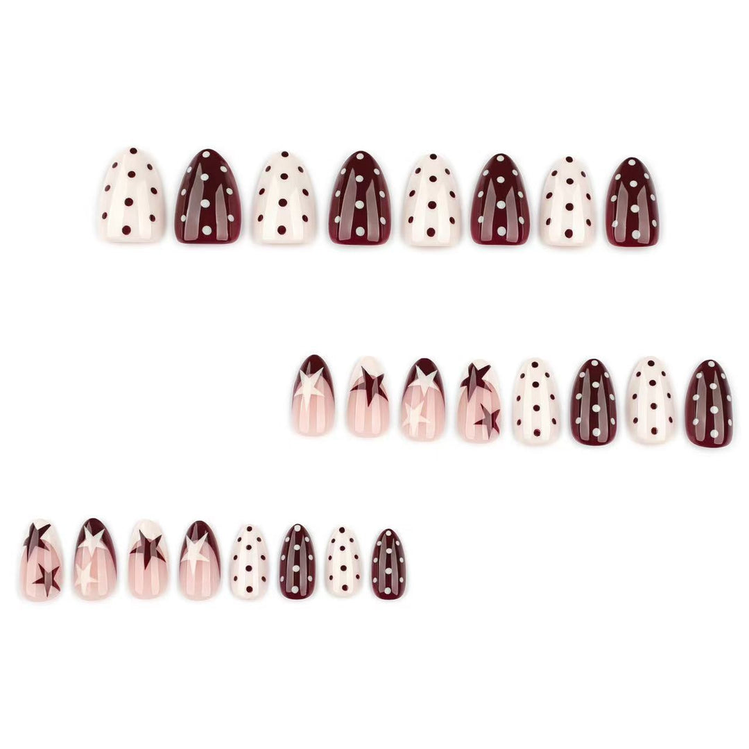Artistic Star and Dot Press-On Nail Tips Bowlift