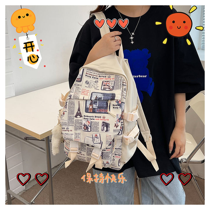 Cute Illustrated Graphic Backpack