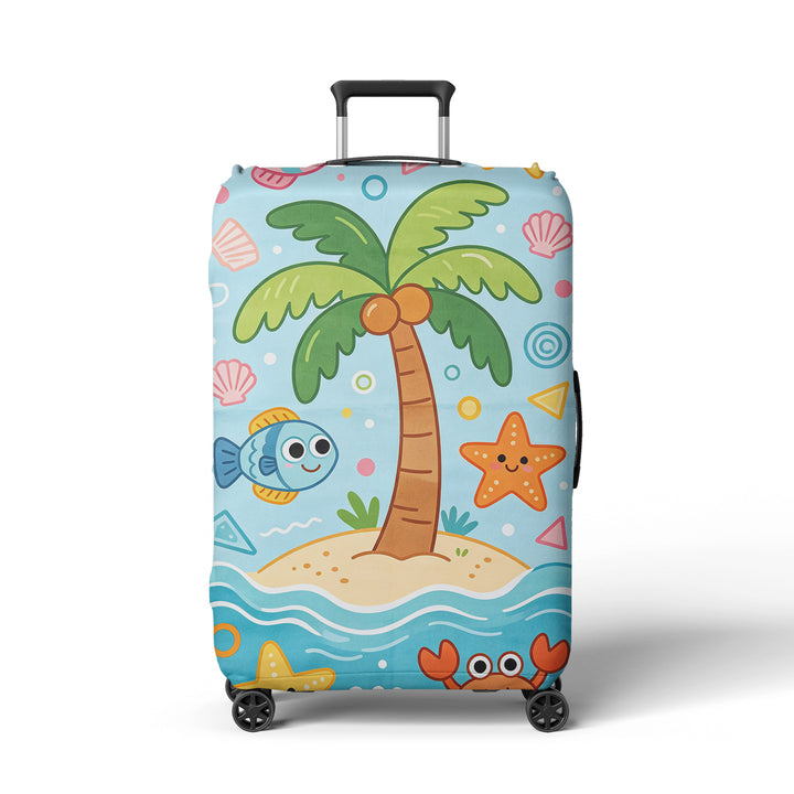 Women's suitcase cover with cheerful Bowlift motif