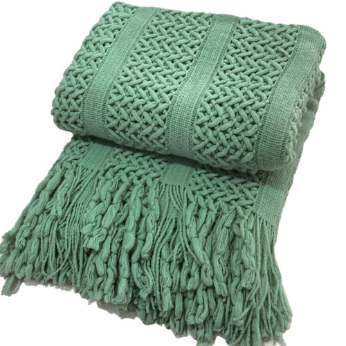 Handcrafted Textured Knit Throw Blanket Bowlift