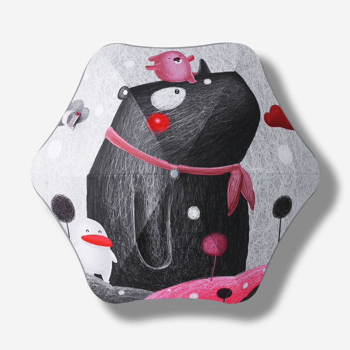 Ladies children's friendly folding umbrella with dinosaur design Bowlift