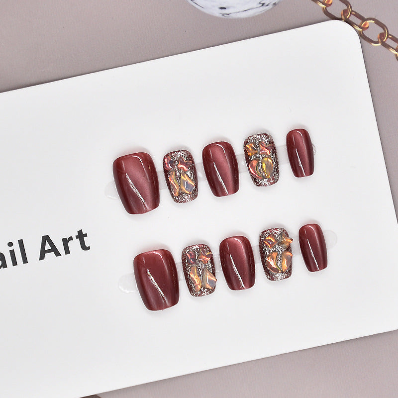 Glamorous Heart-Themed Press-On Nail Set Bowlift