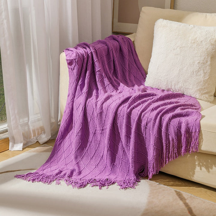 Women’s knitted blanket with textured wave pattern Bowlift
