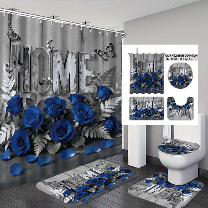 Artistic Floral Theme Bathroom Décor Set Bowlift