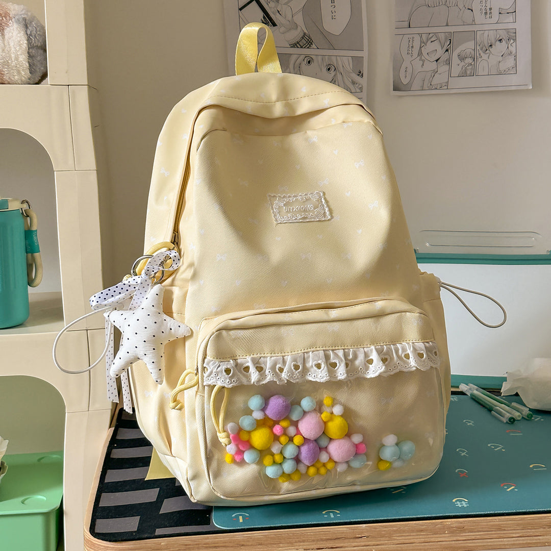 Playful Bow-Embellished School Backpack Bowlift