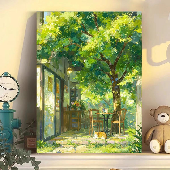 Cozy Café Scene Canvas Artwork Bowlift