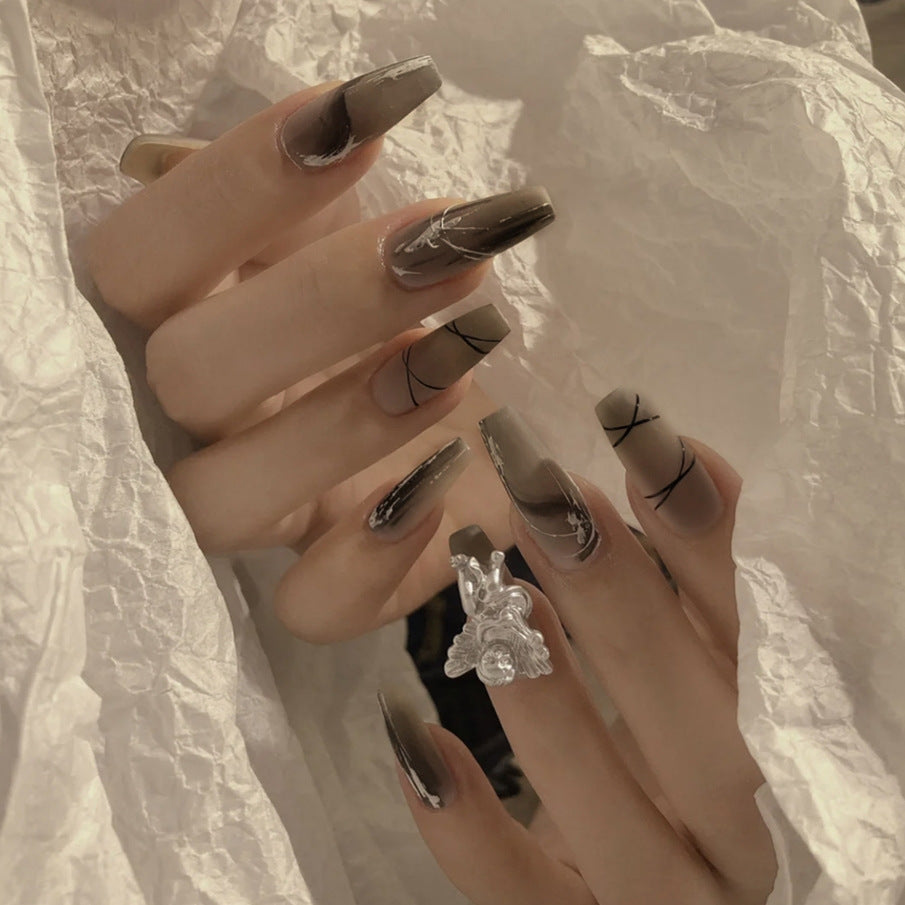 Decorative Floral Press-On Nail Art Set Bowlift