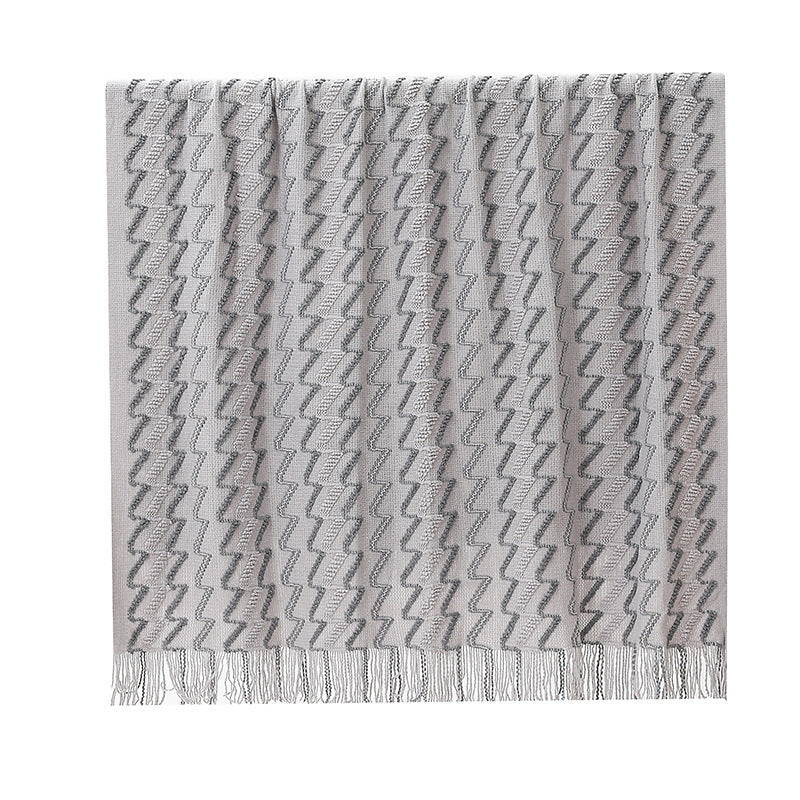 Women's Decorative Zigzag Knit Blanket Bowlift