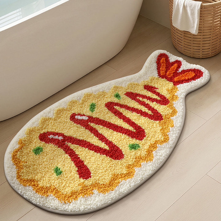Sushi-Shaped Plush Bath Mat Bowlift