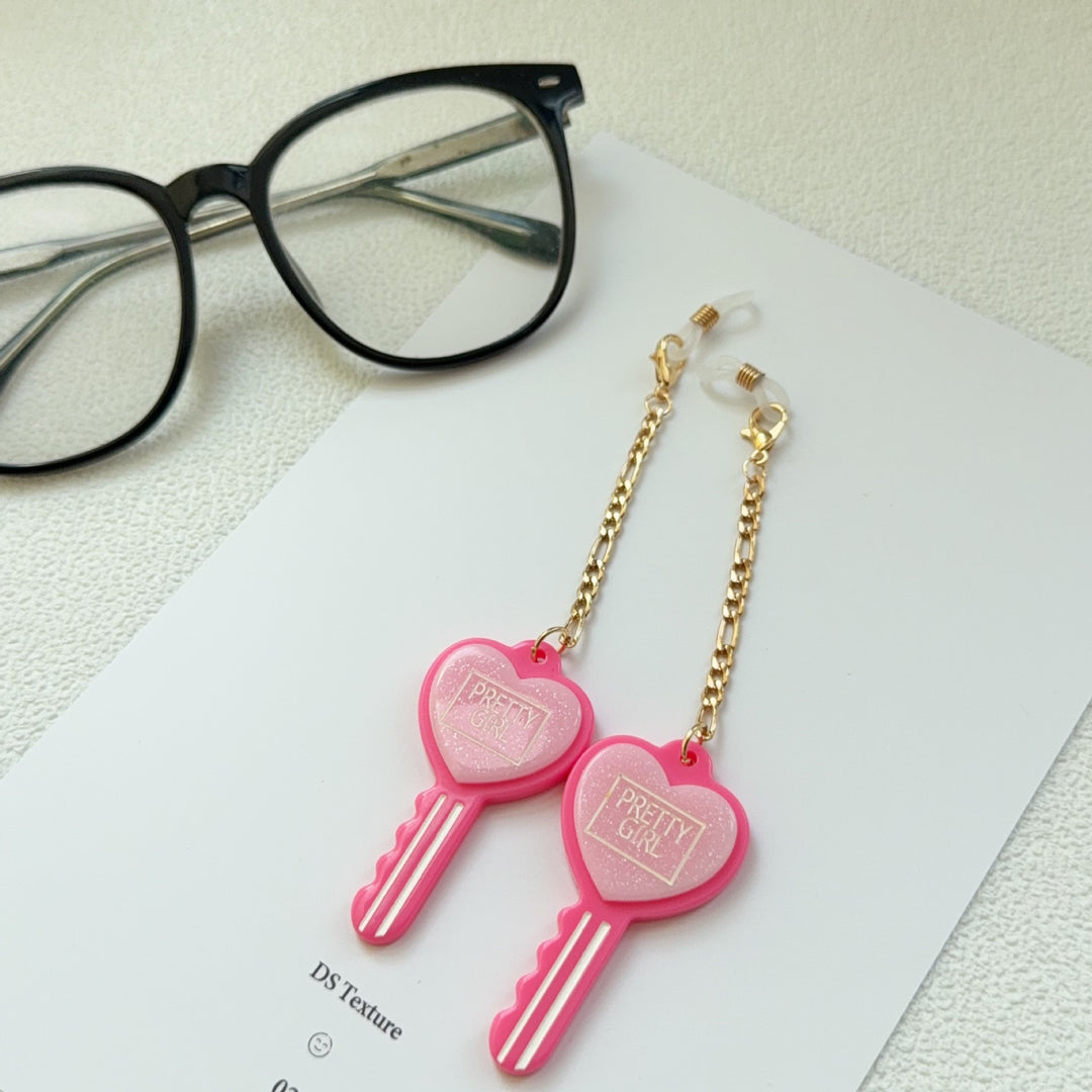 Heart-Shaped Key Dangle Earrings Bowlift