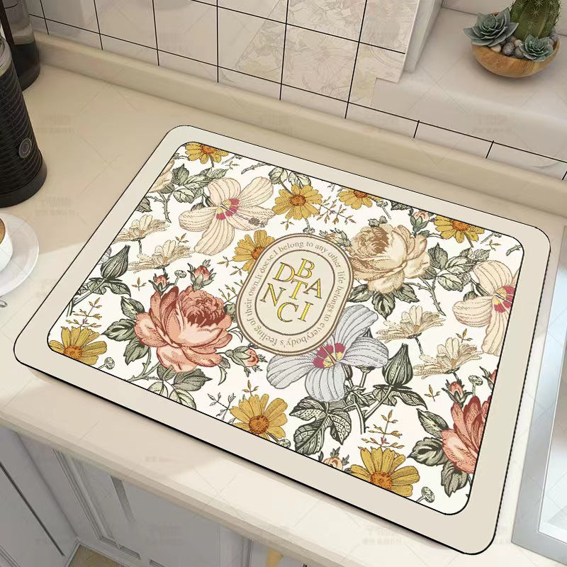 Floral Decorative Kitchen Mat Bowlift