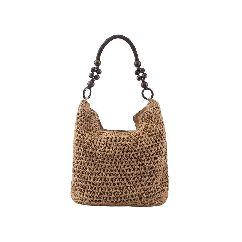 Shoulder bag with ornate wooden handles Bowlift