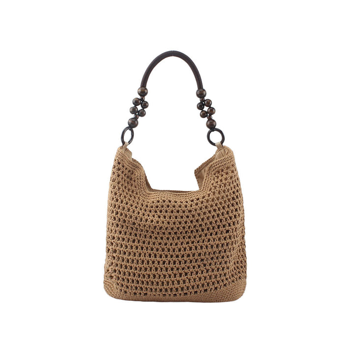 Shoulder bag with ornate wooden handles Bowlift