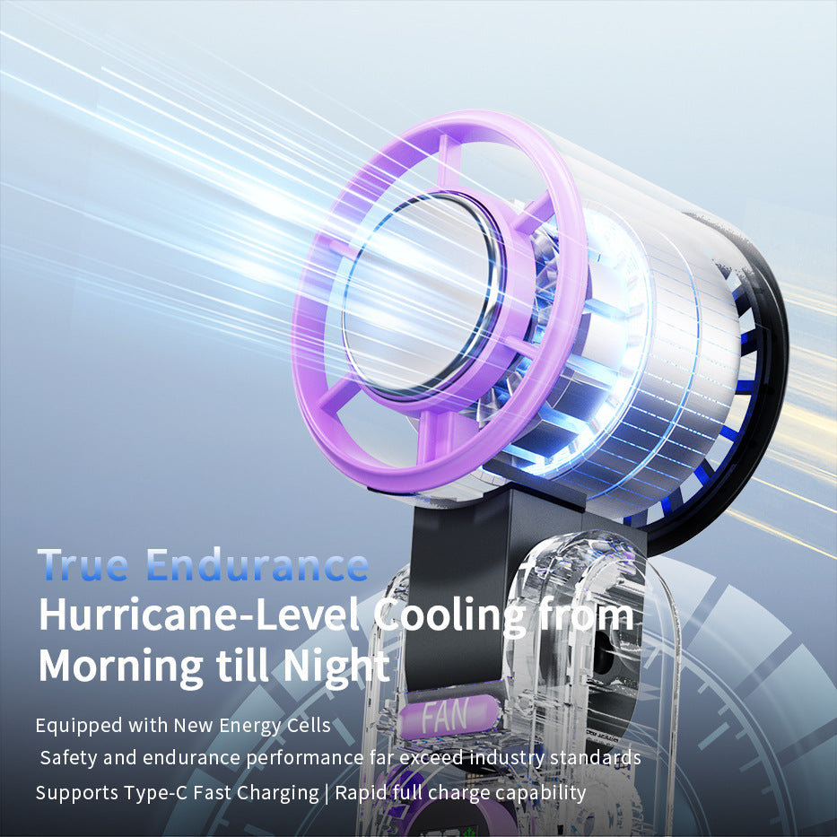 Ladies portable USB fan with integrated temperature display Bowlift