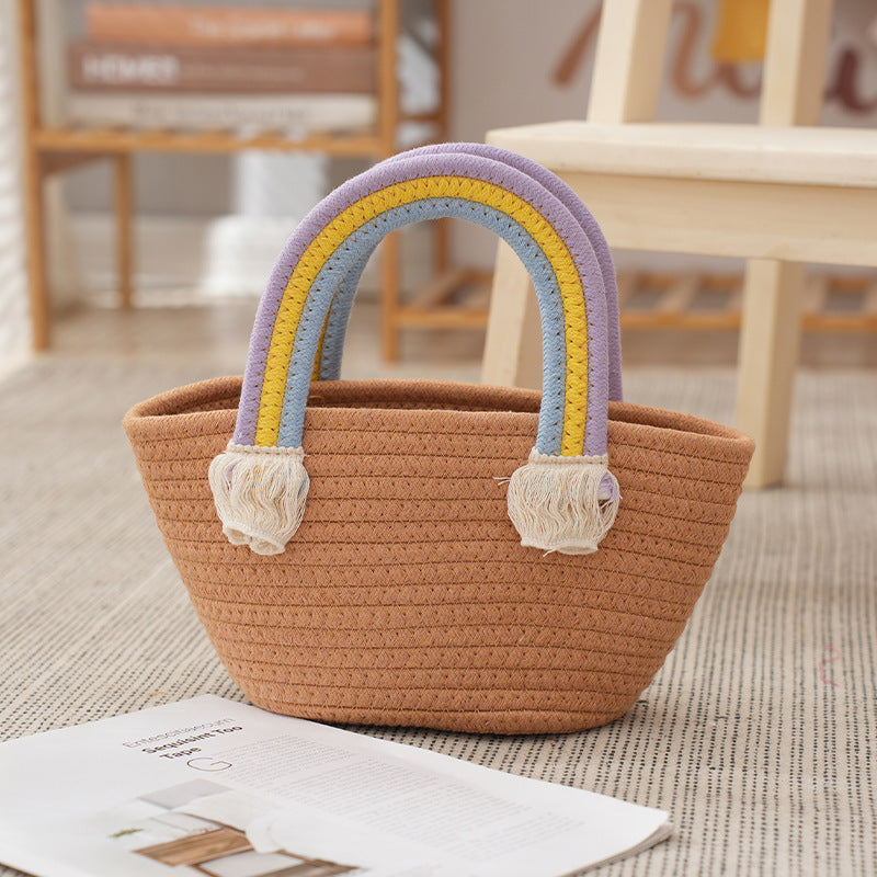 Playful Handwoven Shopping Bag Bowlift