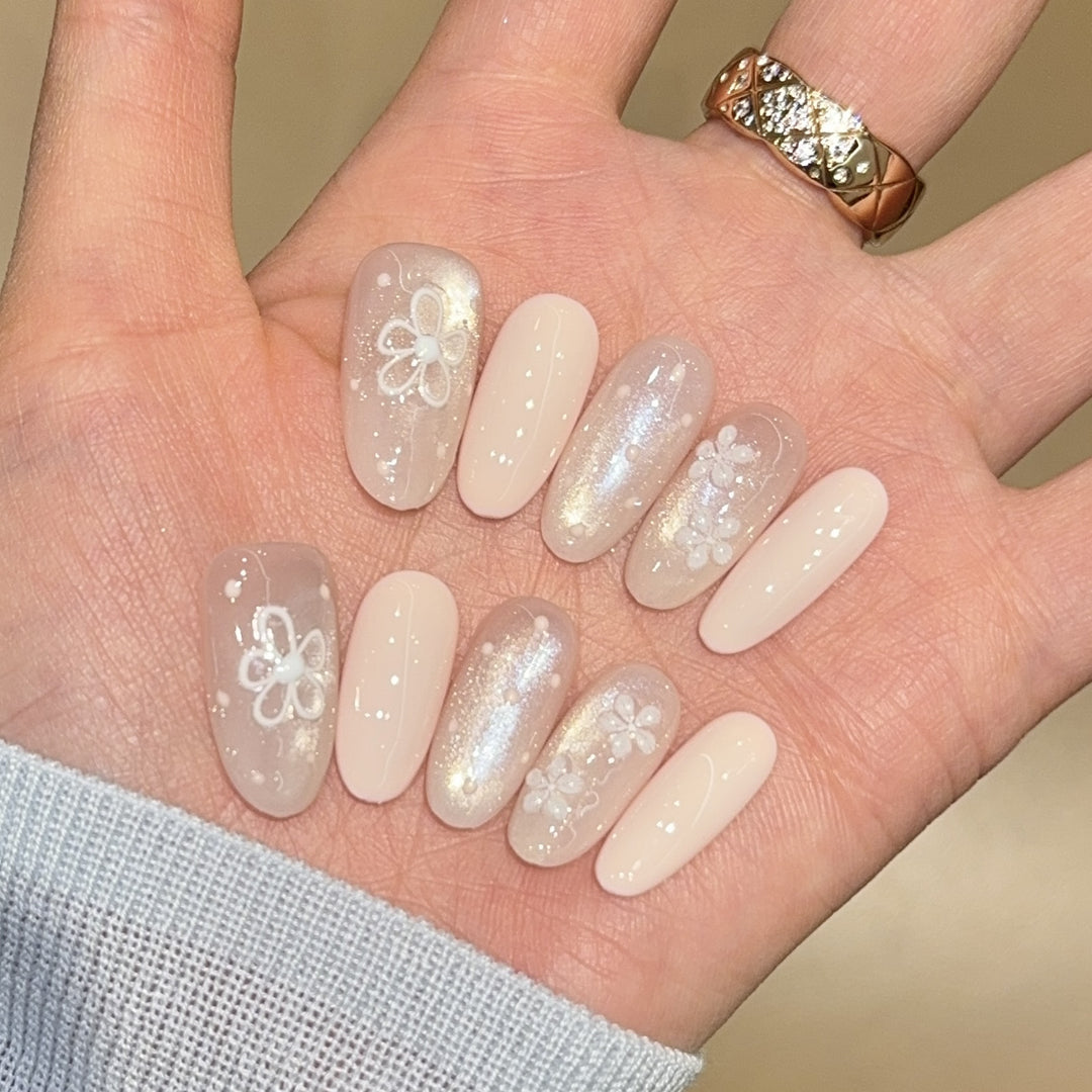 Artificial nails with romantic flower designs Bowlift 1787307536