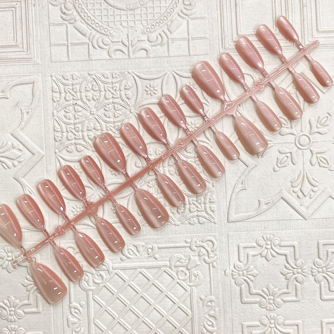 Glossy Almond-Shaped Press-On Nail Set Bowlift 1787225130