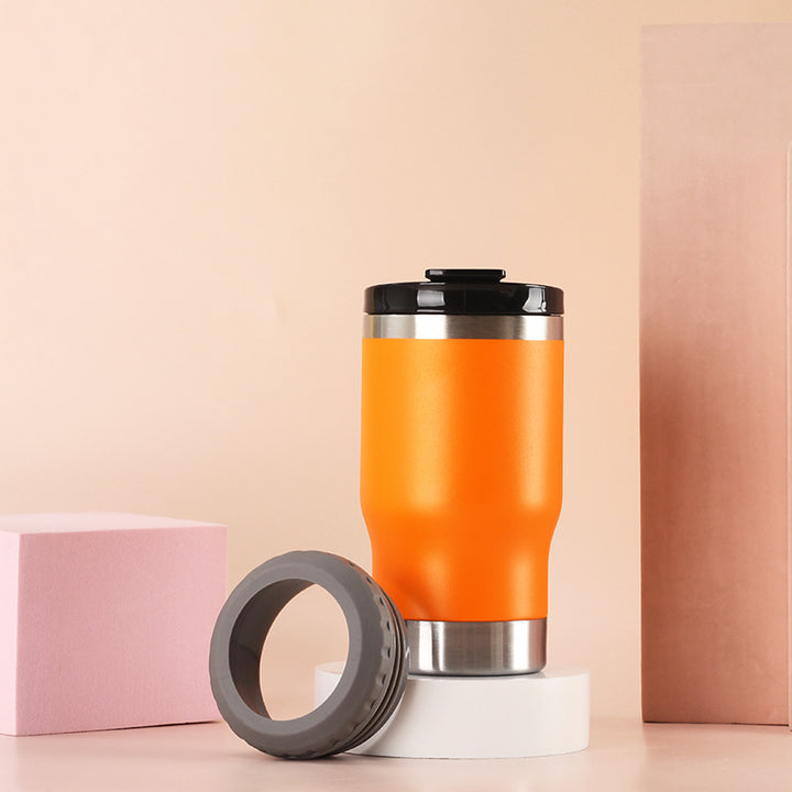 Women Insulated Travel Mug with Non-Slip Silicone Ring Bowlift