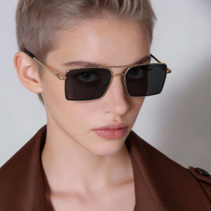 Women’s fashion rectangular glasses with stylish metal frame Bowlift