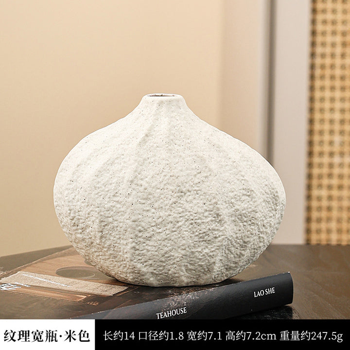 Artistically Textured Ceramic Flower Vase
